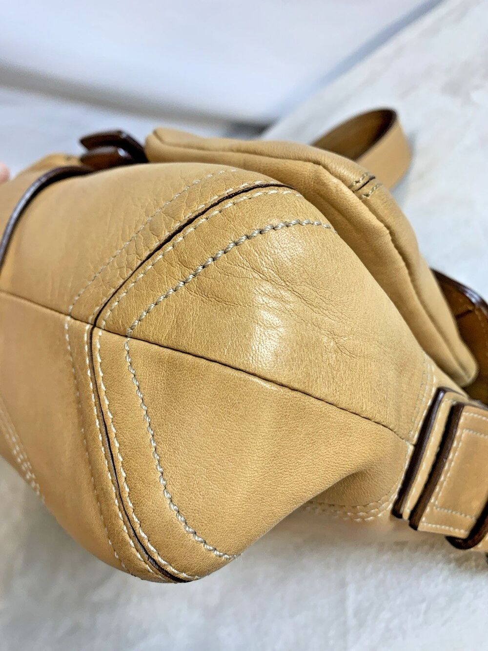 Vintage Coach Soho Buckle Flap Shoulder Bag 9434 British Tan Leather Y2K - Picture 16 of 16